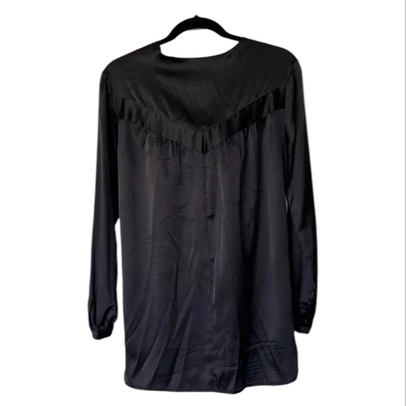 Brochu Walker stretch silk tunic black keyhole pockets Size S - Picture 2 of 6